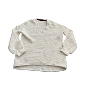 Free People Size‎ S Alpaca Blend Sweater All Mine Ivory Oversize Chunky Pullover